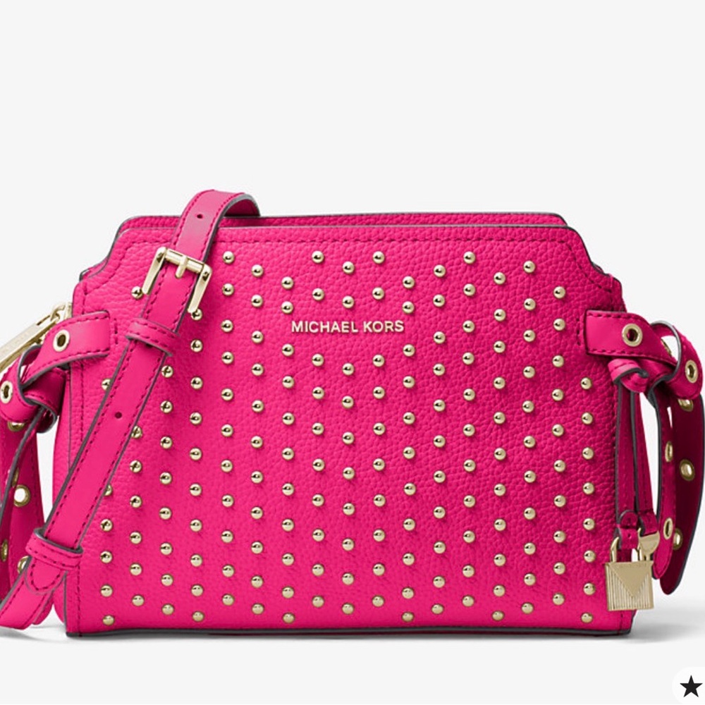 Michael Kors Ultra Pink Studded Crossbody Bag